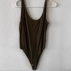 Free People Olive Green Body Suit Tank Size Medium